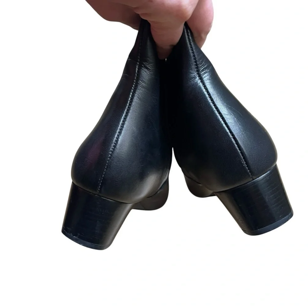 TORY BURCH Sophia Black Nappa Leather Tall Wedge Riding Boots